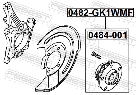 FEBEST Hjulnav 0482-GK1WMF foraksel for MITSUBISHI