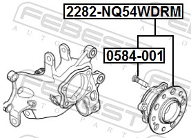 FEBEST Hjulnav 2282-NQ54WDRM bagaksel for HYUNDAI