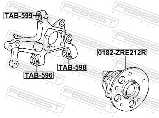 FEBEST Hjulnav 0182-ZRE212R bagaksel for TOYOTA