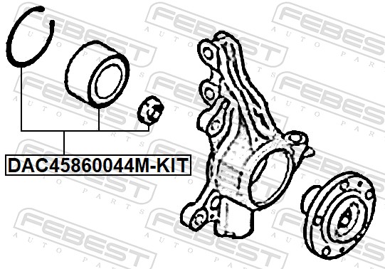 FEBEST Hjullejesæt DAC45860044M-KIT foraksel for CITROËN/PEUGEOT