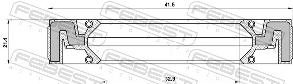 FEBEST Pakdåse, fordelergearkasse 95qay34412121c for TOYOTA