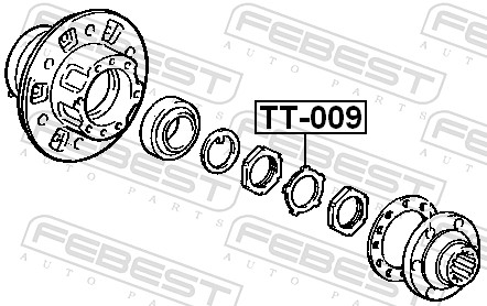 FEBEST Sikringsring, sporstangsbolt tt009 for TOYOTA