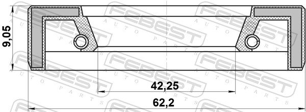 FEBEST Akseltætningsring, drivaksel 95FAS-54620909X for SUZUKI