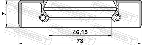 FEBEST Tætningsring, hjulnav 95GDY-48730707X for TOYOTA