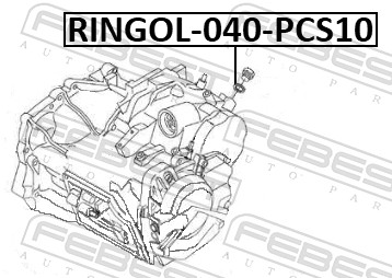 FEBEST Pakningsring, olieaftapningsskrue RINGOL-040-PCS10 for VOLVO FORD MAZDA MITSUBISHI NISSAN LAND ROVER