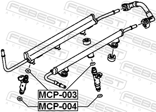 FEBEST Tætningsring, indsprøjtningsventil mcp003 fra grenrør til indsprøjtning for CITROËN/PEUGEOT FORD OPEL SAAB GENERAL MOTORS SSANGYONG HYUNDAI BM
