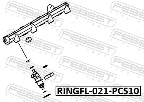 FEBEST Tætningsring, indsprøjtningsventil ringfl021pcs10 for MITSUBISHI