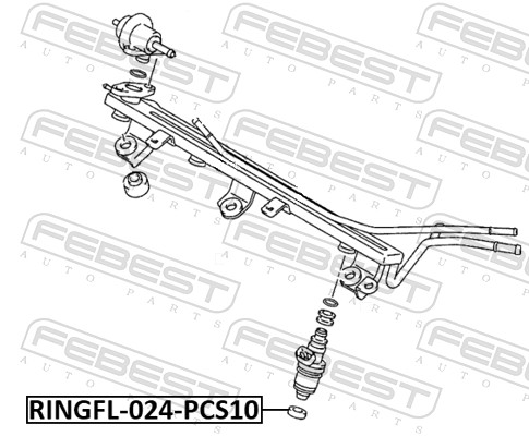 FEBEST Tætningsring, indsprøjtningsventil ringfl024pcs10 for SUZUKI