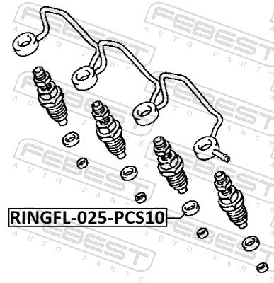 FEBEST Tætningsring, indsprøjtningsventil ringfl025pcs10 for TOYOTA DAIHATSU