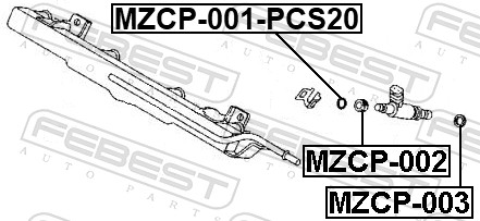 FEBEST Tætningsring, indsprøjtningsventil mzcp001pcs20 for MAZDA TOYOTA