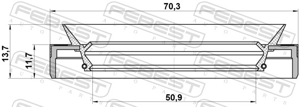 FEBEST Pakdåse, kardanlakselcenterleje 95mes52701214r for SSANGYONG