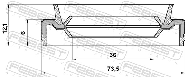 FEBEST Pakdåse, differentiale 95eaw38730613x foraksel for MAZDA