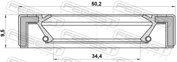 FEBEST Pakdåse, differentiale 95gay36500909c foraksel for MAZDA