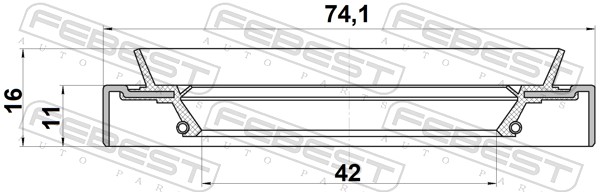 FEBEST Pakdåse, differentiale 95hdy44741116r bagaksel for TOYOTA