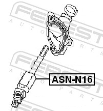 FEBEST Styringsaksel ASN-N16 for NISSAN