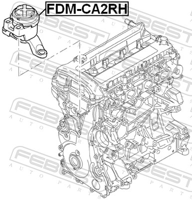 FEBEST Motorophæng fdmca2rh foran til højre for FORD VOLVO