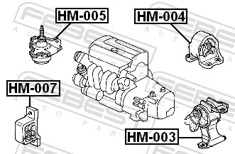 FEBEST Motorophæng hm004 bag for HONDA