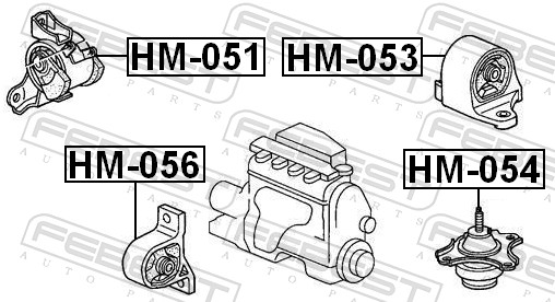 FEBEST Motorophæng hm051 foran til højre for HONDA