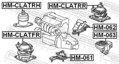 FEBEST Ophæng, automatisk gearkasse hm063 bag for HONDA