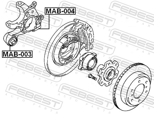 FEBEST Ophæng, bærearm mab003 foran akslen for MITSUBISHI