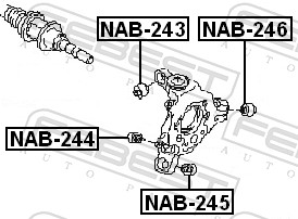 FEBEST Ophæng, bærearm nab243 oppe for NISSAN