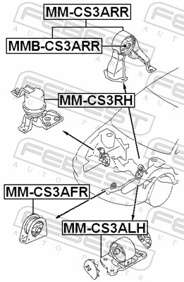 FEBEST Motorophængcs3afr foran for MITSUBISHI CHERY