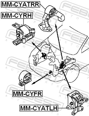 FEBEST Motorophængcyfr foran for CHRYSLER MITSUBISHI ALFAROME/FIAT/LANCI