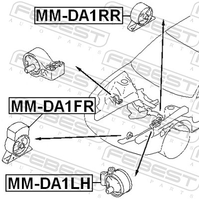 FEBEST Motorophængda1fr foran for MITSUBISHI