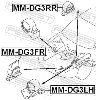 FEBEST Motorophængdg3fr foran for MITSUBISHI
