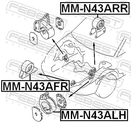 FEBEST Motorophængn43afr foran for MITSUBISHI