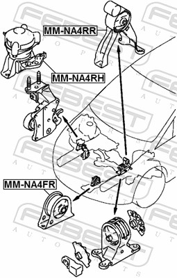 FEBEST Motorophængna4fr foran for MITSUBISHI