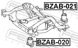 FEBEST Ophæng, aksel bzab021 Bagaksel nede for MERCEDES-BENZ