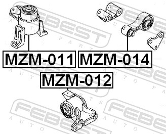 FEBEST Motorophæng mzm011 foran til højre for MAZDA