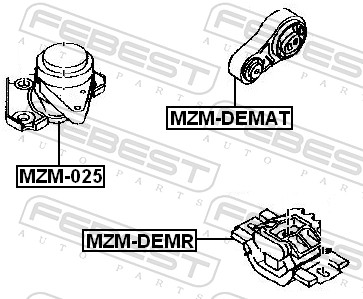FEBEST Motorophæng mzm025 foran til højre for MAZDA