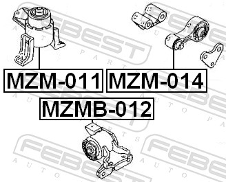 FEBEST Motorophæng mzmb012 foran til venstre for MAZDA