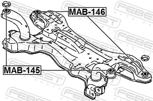 FEBEST Ophæng, aksel mab145 foran for MITSUBISHI