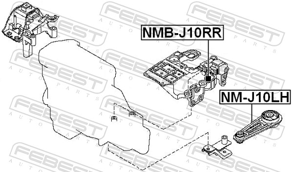 FEBEST Ophæng, automatisk gearkasse nmbj10rr bag for NISSAN