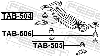 FEBEST Ophæng, Forbro tab504 Bagaksel højre for TOYOTA