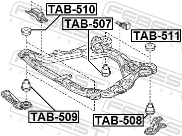 FEBEST Ophæng, Forbro tab507 højre foraksel for TOYOTA
