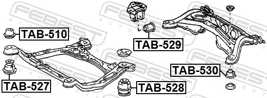 FEBEST Ophæng, aksel tab530 foran for TOYOTA