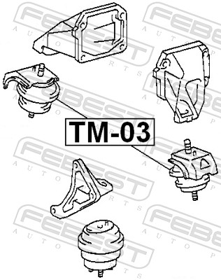 FEBEST Motorophæng tm03 foran for TOYOTA