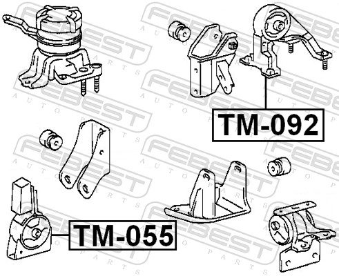 FEBEST Motorophæng tm092 bag for TOYOTA