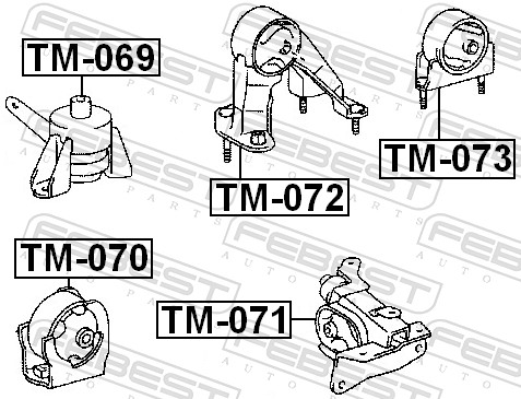 FEBEST Motorophæng tm073 bag for TOYOTA