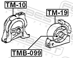 FEBEST Motorophæng tm10 foran for TOYOTA