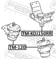FEBEST Motorophæng tm120 foran for TOYOTA