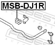 FEBEST Ophæng, stabilisator MSB-DJ1R bagaksel for MITSUBISHI