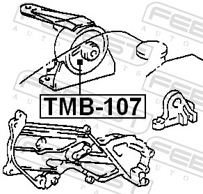 FEBEST Motorophæng tmb107 foran til højre for TOYOTA