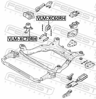 FEBEST Motorophæng vlmxc60rh foran til højre for VOLVO JAGUAR LAND ROVER
