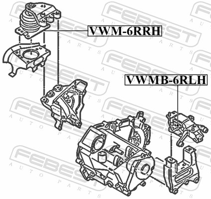 FEBEST Motorophæng vwm6rrh højre for VAG