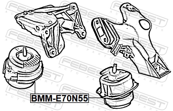 FEBEST Motorophæng bmme70n55 foran for BMW